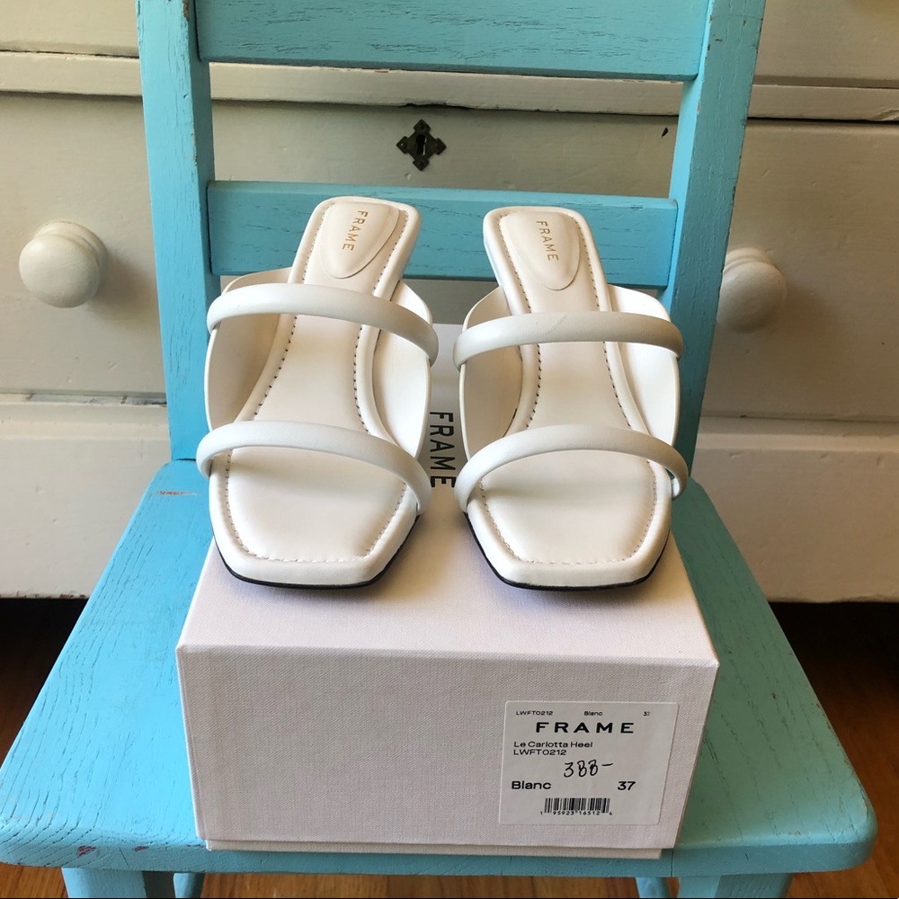 White ‘Le Carlotta’ heel by Frame